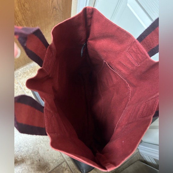 Hermes Fourre Tout Cabas Canvas Vertical Tote Maroon Purple - Picture 7 of 12